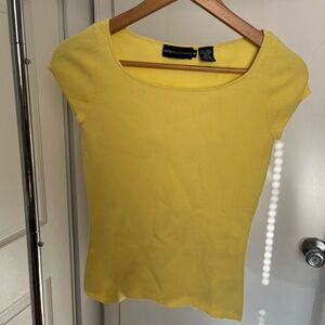 Yellow Cap-sleeved Top
